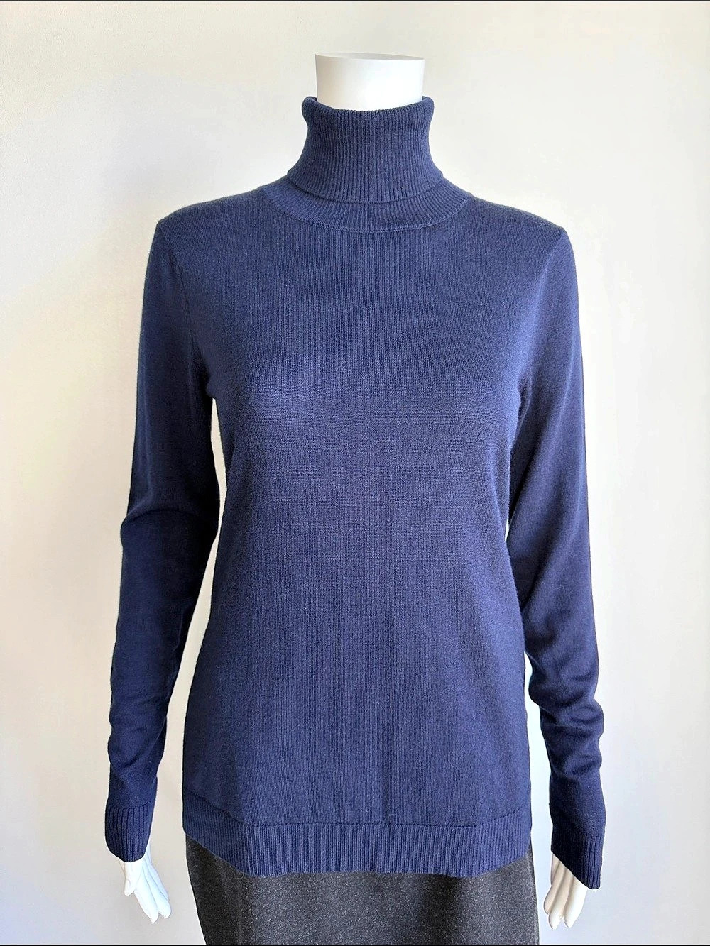 Pendleton 100% Merino Wool Turtleneck Sweater Navy Blue Size Small